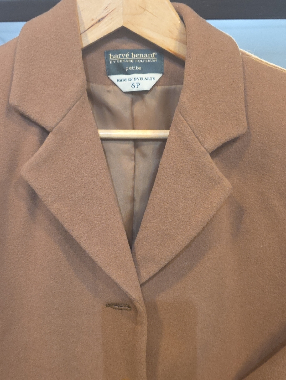 Thavé Benasté Petite Women's Camel Brown Single-Breasted Pea Coat